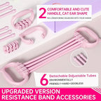 Resistance Bands with Handles, Single Resistance Bands, Exercise Bands with Comfortable Handles, Resistance Training, Physical Therapy, Home Workouts, Fitness, Pilates