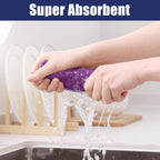 Homaxy Microfiber Waffle Weave Kitchen Dish Cloths, 12 x 12 Inch Ultra Absorbent and Solid Color Dish Towels for Kitchen Fast Drying Dishcloth for Washing Dishes, 8 Pack, Purple