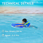 Electric Swimming Kickboard for Kids,Motorized Swim Board with Water Gun, Motorized Swim Training for Children Adults, 60N Thrust, 198 lbs Buoyancy, 25V Rechargeable Battery