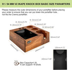 IKAPE V2 Espresso Knock Box, Espresso Coffee Organizer Box Fit for Storage 51 to 58MM Espresso Tamper, Distributor, Portafilter & Puck Screen Accessories, Natural Walnut Station Base (8 IN One)