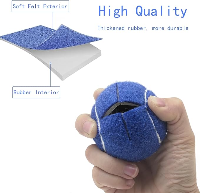 Precut Tennis Balls for Walkers 4 PCS Walker Tennis Ball for Furniture Legs and Floor Protection Heavy Duty Long Lasting Felt Pad Glide,Fit Most Walkers (Dark Blue)