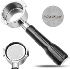 51mm Bottomless Portafilter & Puck Screen, 2 Ears Stainless Steel Head, Only Compatible with De'Longhi ECP3420, EC155, BCO430, EC260, and ECP3120, Includes 304 Stainless Steel Filter Basket