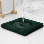 Kitinjoy 100% Cotton Kitchen Dish Cloths, 6 Pack Waffle Weave Ultra Soft Absorbent Dish Towels for Drying Dishes Quick Drying Kitchen Towels Dish Rags, 12 X 12 Inches, Blackish Green