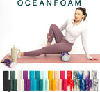 Oceanfoam Ripple Travel Foam Roller (11" x 3.35") Firm Mini Foam Roller for Physical Therapy, Deep Tissue Massage, Back Pain - High Density, Ergonomic Wave Textured - Yoga, Exercise (Purple Marbled)