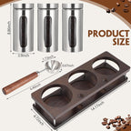 Suclain Stainless Steel Coffee Grounds Canisters with Shelf 3 x 50oz Sugar Coffee Bean Storage Container with Airtight Threaded Lid, Glass Window, Scoop Kitchen Storage Jar Set for Bar Creamer Nut Tea