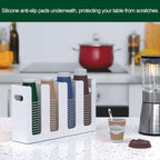 Disposable Coffee Cup Dispenser with Handles, Countertop or Wall Mount Hot/Cold Drink Cup and Lid Holder - Bathroom/Kitchen/Office Acrylic Cup Lid Storage Organizer (4 Compartments, White)