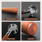 54mm Bottomless Portafilter 3 Ears Espresso Portafilter Compatible with reville BES870/878/880 with Puck Screen Coffee Needle and Walnut Handle