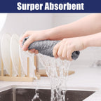 Homaxy Microfiber Waffle Weave Kitchen Towels, 16 x 28 Inch Ultra Absorbent and Solid Color Dish Towels, 4 Pack, Grey