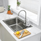 Silicone Bathroom Soap Dishes with Drain Spout-Bathroom and Kitchen Sink Organizer,Sponge Holder,Dish Soap Tray,Perfect for Dispenser,Scrubber,Bottle,Cup on Sink or Counter-Grey 4.9"×3.2"