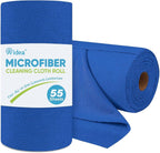 AIDEA Microfiber Cleaning Cloth Roll, Shop Towels 55 Sheets Washable, Microfiber Towels for Cars, Shop Rags Reusable Paper Towel for Automotive, House, Kitchen, Cleaning Supplies 11×9", Dark Blue