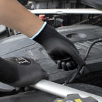 Kebada 60 Pairs Work Gloves Bulk Pack, Mens Work Gloves with Grip, PU Dipped Gloves for Warehouse, Construction, Gardening and Mechanics, Black, Small