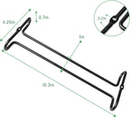 4 Pack Steamware Wine Glass Hanging Rack, Metal Stemware Holder Storage Wall Mount Under Cabinet Kitchen Bar Pub, Black