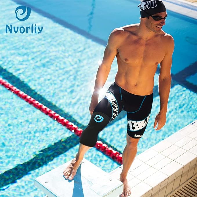 Nvorliy AquaFlex Pro Knee Brace, Compression Knee Sleeve for Swimming, Aquatic, Sailing, Scuba Diving, Surfing, Paddle Boarding, Kayaking & Injury Recovery – Supports Women & Men