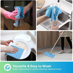 HOMEXCEL Blue Microfiber Cleaning Cloth, 12 Pack Premium Microfiber Towels for Cars, Lint Free, Scratch-Free, Highly Absorbent, Reusable Cleaning Rags for Car, Household, Kitchen, Window,11.5"X11.5"