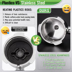 51mm Portafilter for CASABREWS 3700/CM5418, Dual Spout Espresso Handle with Siam Rosewood Grip & 304 Stainless Steel Basket