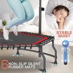 ANCHEER 50" Rebounder Trampoline for Adults With Bar, 550 LBS Mini Trampoline Quiet Exercise Bungee Jumping Cardio Trainer Workout