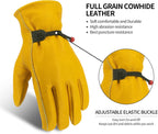 Leather Work Gloves for Men & Women, Reinforced Durable Gardening Gloves,Cowhide Work Gloves,Puncture & Cut Resistant