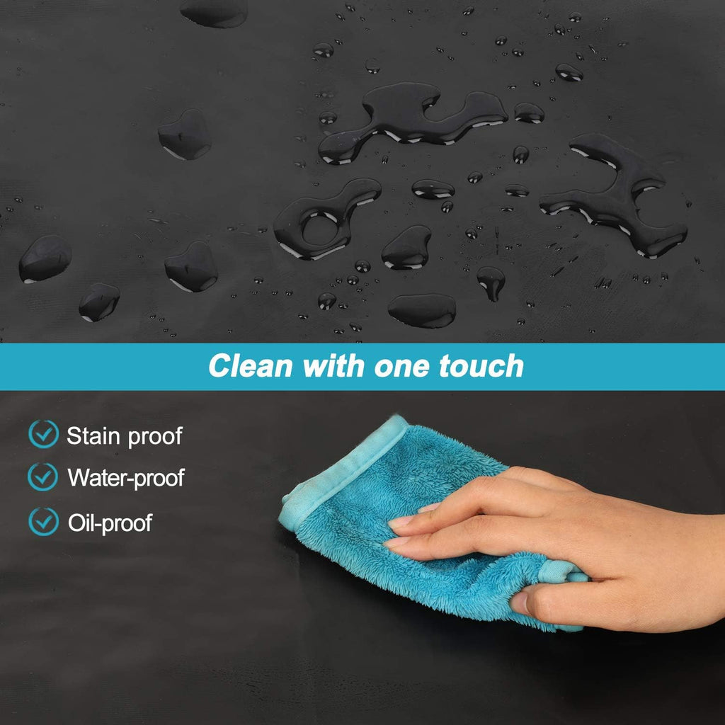 Gotega Waterproof Rubber Vinyl Apron 40 Inch Heavy Duty Chemical Work Apron Durable with Adjustable Bib Apron for Dishwashing Black