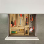 bamboo drawer organizer Set，expandable drawer dividers,wooden storage organizers,large trays for kitchen, bathroom,flatware,Tea Bag Organizer (1 X 5PCS Natural)