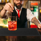 2 Pack 12 x 24 Inch Black Coffee Bar Mats, Rubber Bar Mat, Anti-Slip Bar Spill Mat for Countertop, Bartending, Kitchen, Dining Table