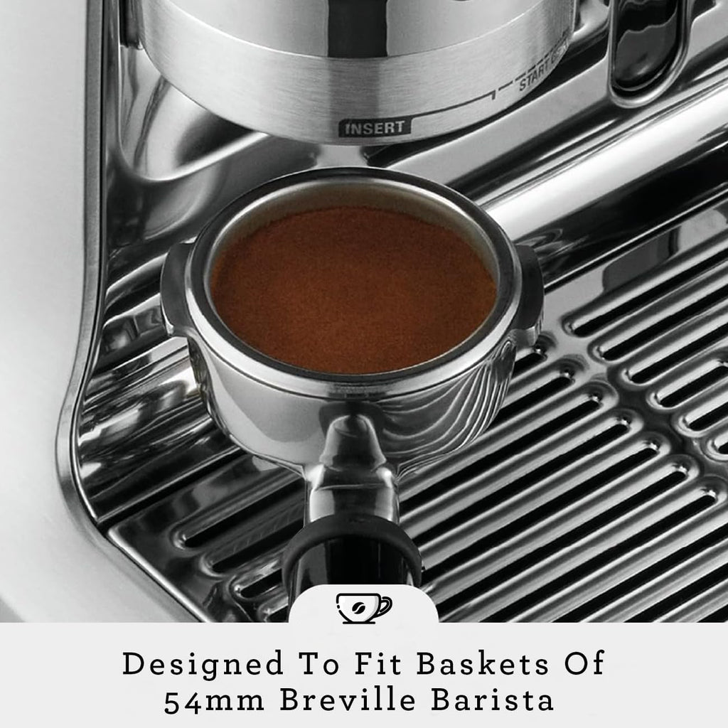 54mm Bottomless Portafilter, Naked Portafilter with Filter Basket Compatible with Breville Barista Express, Pro, Touch, Bambino Plus,Infuser and 54mm Machines