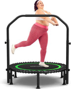 ANCHEER 40/48" Mini Trampoline with Upgraded Bungee Cords, 550LBS Capacity, Adjustable Foam Bar & Resistance Ropes, Indoor/Outdoor Rebounder for Adults