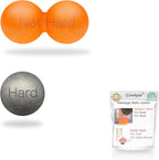 Hard Lacrosse Ball + Soft Peanut Massage Ball Set – Deep Tissue & Trigger Point Tool for Plantar Fasciitis Relief, QL, Iliacus, Glutes, Neck, Hamstrings, Hip Flexors & Myofascial Release