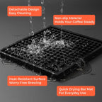 Coffee Organizer Station Oak Wooden Riser Display Stand, for Pour Over & Espresso Tools, Fits Chemex, Bodum, COSORI, Moka Pot, Manual Coffee Grinder, Coffee Scale, with Black Coffee Mat for Countertop