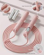 YOTTOY Skipping Ropes for Adults -Cordless Counter Jump Rope with Large Cordless Ball-Weighted Jump Rope for Women with LCD Display