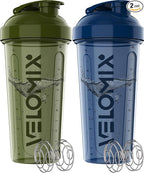 '-2 Pack- 28 oz Protein Shaker Bottles for Protein Mixes - 2x Wire Whisk | Leak Proof Shaker Cups for Protein Shakes | Pre Workout Shaker Bottle | Shakers for Protein Shakes-Green&Blue