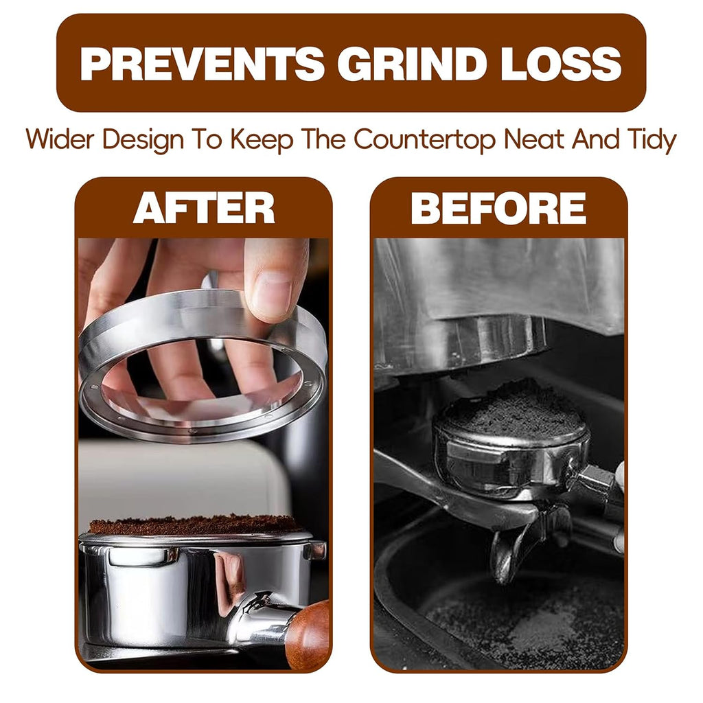 Magnetic Stainless Steel Espresso Dosing Funnel Compatible with 53mm Portafilter