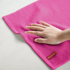 Artoid Mode 100% Cotton Rose Red Waffle Weave Kitchen Dish Cloths, 12x12 Inch Ultra Soft Absorbent Quick Drying Kitchen Dish Towels Set of 6