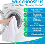 Newwiee 6 Pcs Extra Large Microfiber Cleaning Cloth 30" x 20" Washable Reusable Microfiber Towel Streak Free Lint Free Cloth for Cleaning Home Glass Office Window Bathrooms (White)