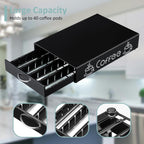 Rice rat Nespresso Pod Holder Pod Drawer Cabinet Pod Storage Rack For Counter,10.6'' Wide by 16.5'' Deep by 3.5'' High (30 Pods)