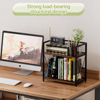 Aduanbang Coffee Bar Accessories Organizer, Seasoning Organizer, 2 Tier Wooden Kitchen Counter Shelf, Coffee Organizer Station for Countertop, Coffee Condiment Rack for Mugs, Cups, Cream, Syrup