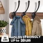 Wall Hooks for Hanging, 20-Pcs Heavy Duty Metal Coat Hooks, for Living Room, Bathroom, Kitchen, Bedroom for Coats, Towel, Hat, Key, Closet, Bag (Black)