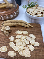 1 LB American Ginseng Slices from Wisconsin, American Wisconsin Ginseng Slices Root for Tea, Energy for Men Women Health Boosts Immunity,多年生長 大园切片 花旗參/西洋參, Lager Round Strip 4 Box of 4OZ