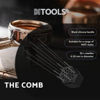 Barista Hustle WDT Espresso Distribution Tool, Coffee Distributor for Barista, 25 Needle Comb with Black Silicone Handle, 501 Stainless Steel for Precise Coffee Distribution, 30 Needles Included