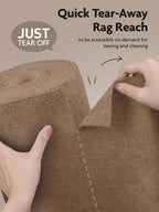 Fantasticlean Microfiber Cleaning Cloth Roll -75 Pack, Tear Away Microfiber Towels, 12" x 12", Reusable, Washable, Scratch Free, Ultra Absorbent for Car, Home Supplies (TAN)