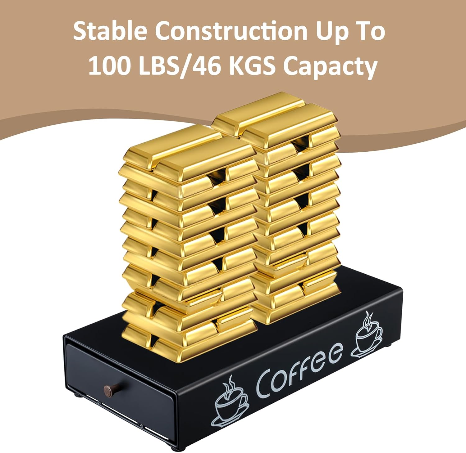 Rice rat Nespresso Pod Holder Pod Drawer Cabinet Pod Storage Rack For Counter,8.3'' Wide by 16.5'' Deep by 3.5'' High (30 Pods)