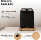 Ibyx Elegant Sliding Tray for Your Coffee Maker & Heavy Kitchen Appliances - Sturdy, Slides Easily from Under The Cabinet (Natural, 9.5”W x 14”D)