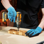 KAYGO Safety Work Gloves PU Coated-12 Pairs, KG11PB, Seamless Knit Glove with Polyurethane Coated Smooth Grip on Palm&Fingers, for Men and Women, Ideal for General Duty Work (Small, Blue)