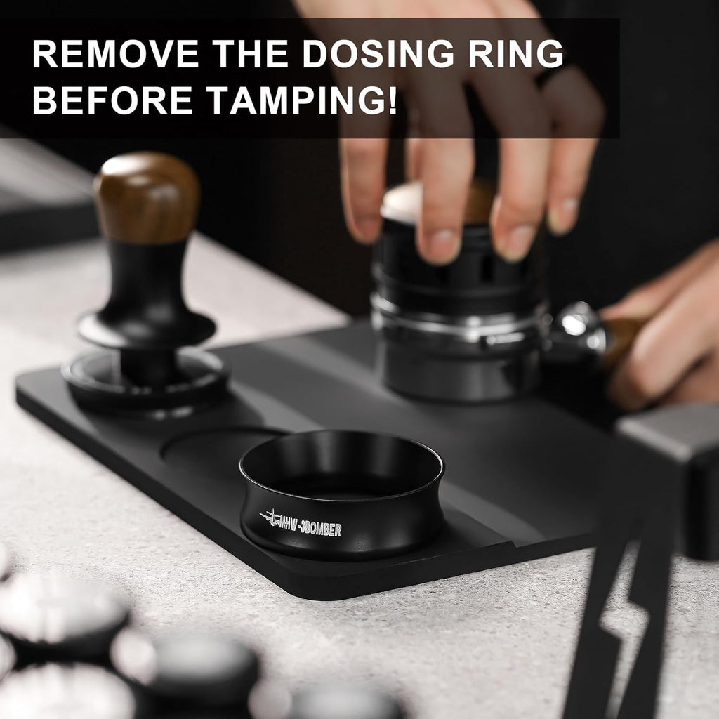 MHW-3BOMBER 58mm Espresso Dosing Funnel & Puck Screen Set, Magnetic Dosing Rring & Reusable Filter kit Compatible with 58mm Bottomless Portafilter, Coffee Dosing Ring with Eppresso Puck DR7013-OS
