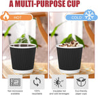 240Pack Paper Espresso Coffee Cups, 4 oz Disposable Coffee Cups,Corrugated Insulated Ripple Wall, Paper Ripple Cups for Coffee, Hot Chocolate and Hot Tea Drinks -Black