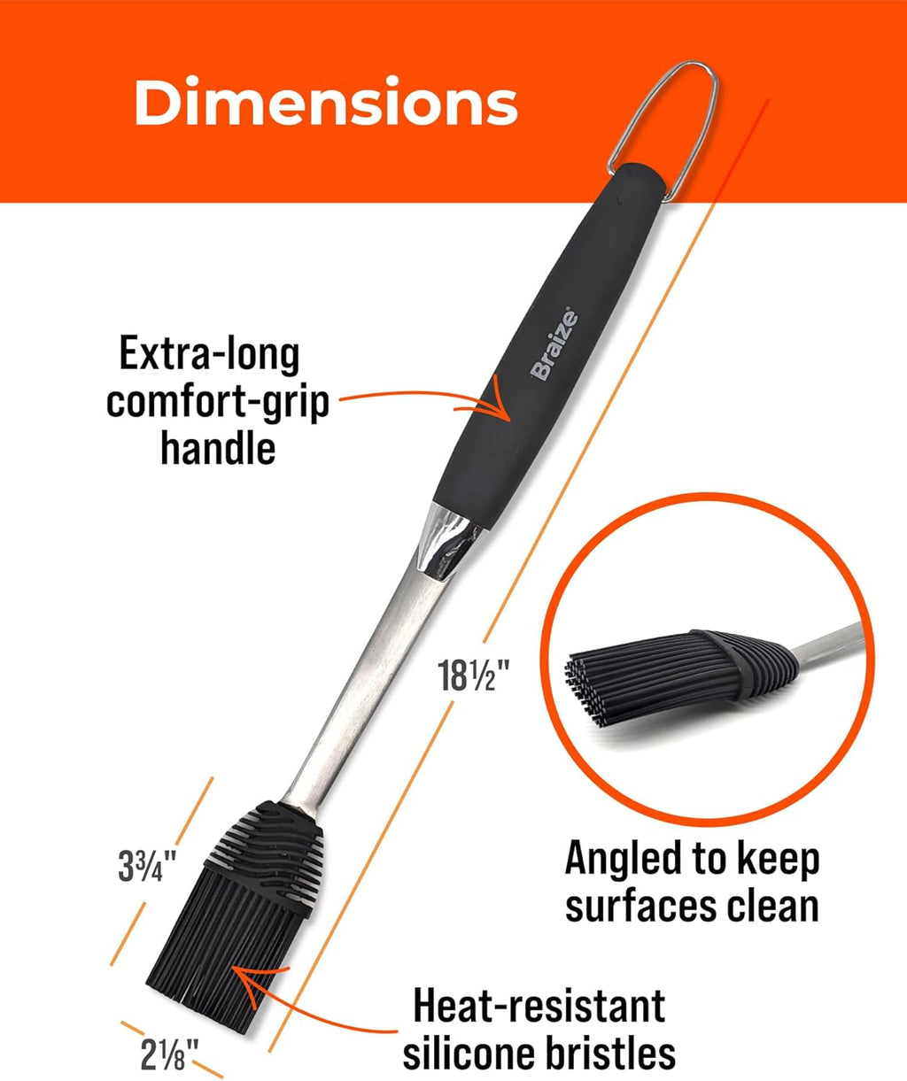 Grill Basting Mop – Silicone BBQ Basting Brush for Cooking, Oil & Sauce Brush for Grilling, Heat-Resistant Baster Brush, Dishwasher Safe Grill Mop for BBQ, Smoking, Roasting