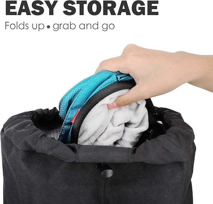 Rhino Valley Climbing Chalk Bag, No Leak Drawstring Chalk Bag with Adjustable Belt, Carabiner Clip and Zippered Pockets Chalk Bag for Climbing, Cross Fit, Weight Lifting & More