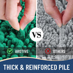 Arotive Luxury Chenille Bathroom Rug Mat, Extra Soft Thick Absorbent Shaggy Bath Rugs, Non-Slip Machine Wash Dry, Plush Bath Mats for Bathroom, Shower and Tub, 24x16, Emerald