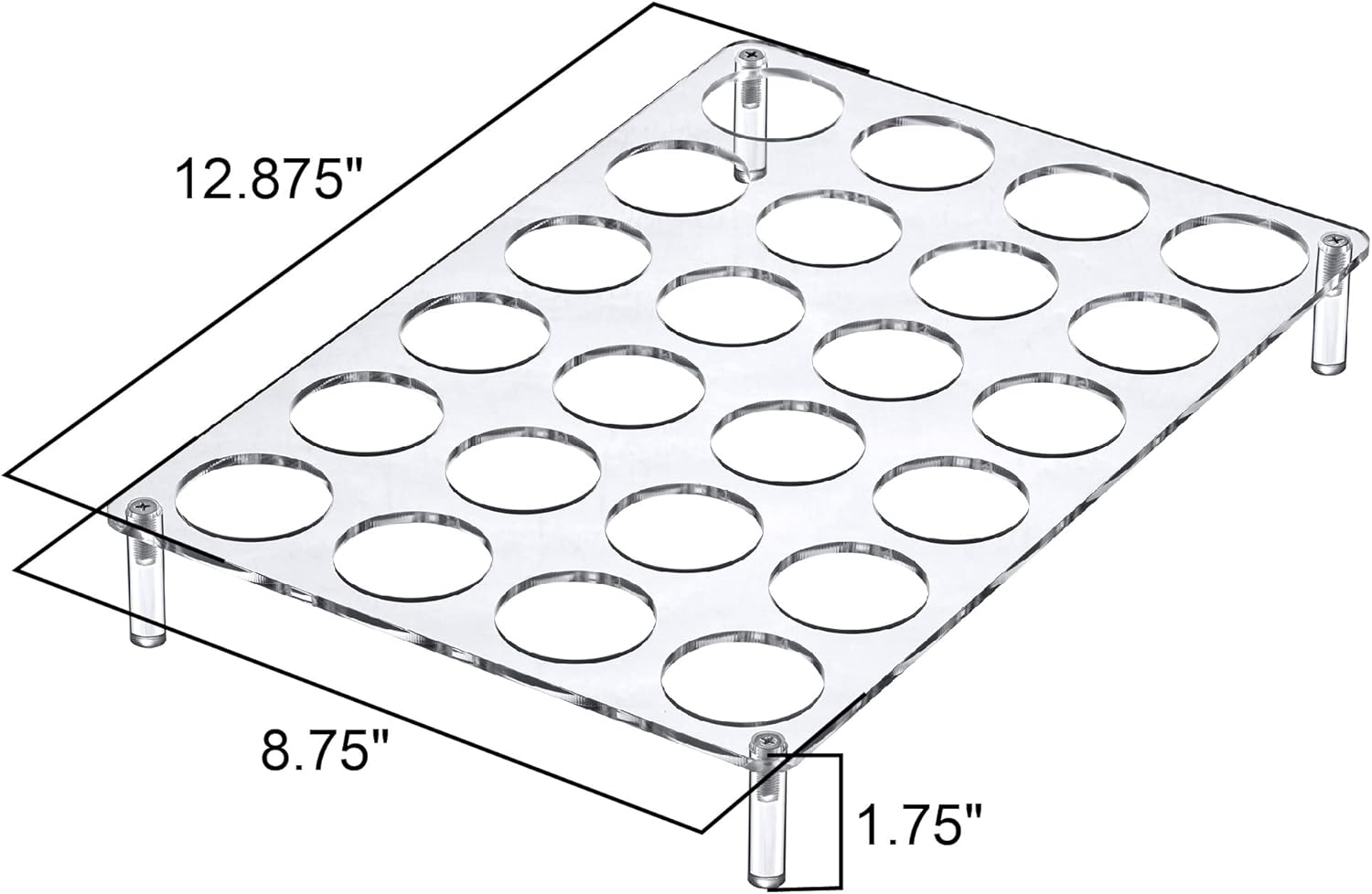 Amazing Abby 2-Pack 24-Slot Flat Acrylic Coffee Pod Holder, Large-Capacity Plastic Coffee Capsule Storage, BPA-Free and Shatter-Proof, Great for Use on Countertop or in Drawer, Up to 48 Keurig K-Cups