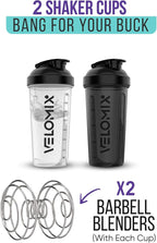'-2 Pack- 14 oz Protein Shaker Bottles for Protein Mixes - 2x Wire Whisk | Leak Proof Shaker Cups for Protein Shakes and Pre Workout | Protein Shaker Bottle Pack | Protein Mixer Cup