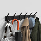 VAEHOLD Wall Hooks Coat Hooks Wall Mounted, Coat Rack with 6 Double Hooks for Hanging Towel Hat Coat Robe Bag Key for Bathroom Kitchen Bedroom 2 Pack